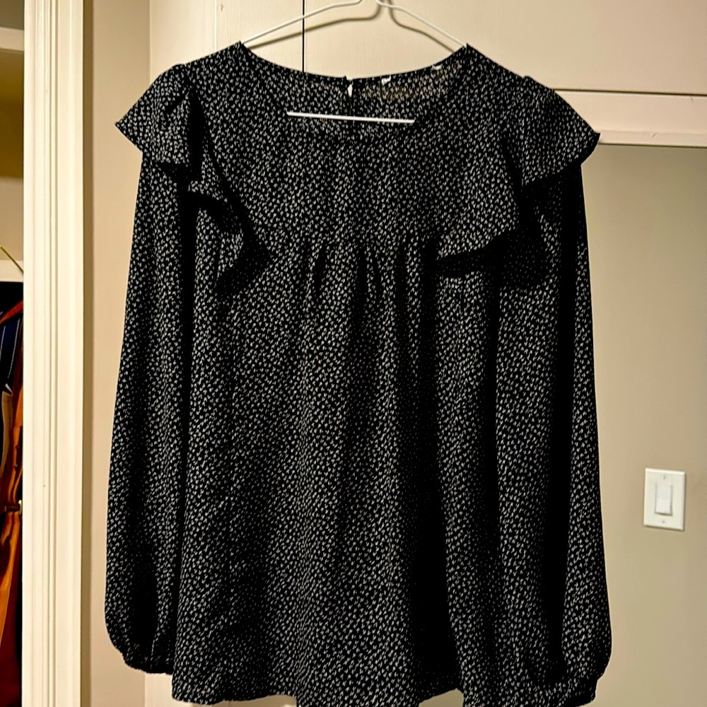 Black and white blouse